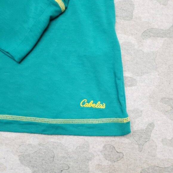 Cabela s‎ Top Women s Small Green Pullover Lightweight Long Sleeve Outdoors - Picture 3 of 9